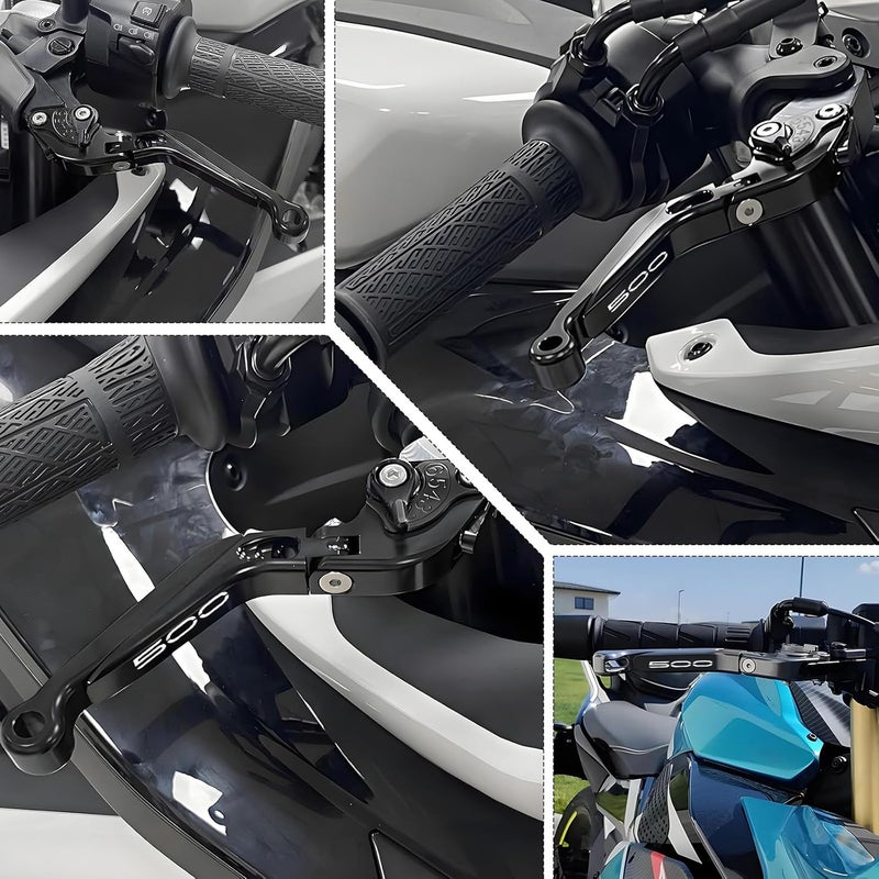XIDAODIT for Kawasaki NINJA500 Ninja 500 Z500 Z 500 SE 2024 2025 Motorcycle Clutch Lever Adjustable Handlebars Brake and Clutch Levers Set (Black) - Image 4
